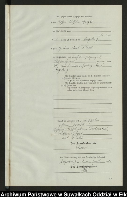 image.from.unit.number "[Heirats = Register (Neben = Register) Standesamt Angerburg einschl. der Bezirke Prinowen, Gr. Strengeln und Kehlen Kreis Angerburg]"