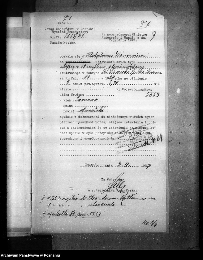 Obraz 14 z jednostki "Mleczarnia parowa własność. Leśniewicz we wsi Tarnowo pow. obornicki nr woj. 5553"