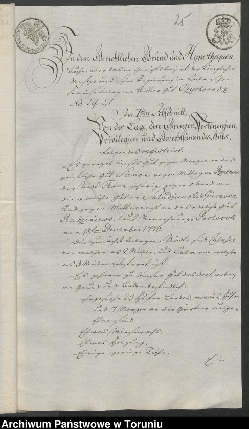 image.from.unit.number "Konstanty Kruszyński - akta rodzinne: zapisy majątkowe, kontrakt majątkowy między Konstantym Kruszyńskim a jego żoną Ludwiką z Wilkrzyckich podział majątku między rodziną Wilkrzyckich, testament Konstantego Kruszyńskiego z 1796, legat na rzecz służby i testament Konstantego Kruszyńskiego z 2.VII.1817, spisy majątku stanowiącego posag córek K. Kruszyńskiego"