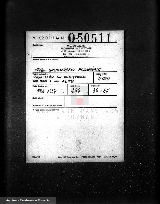 Obraz 2 z jednostki "Wykaz lasów powiatu wolsztyńskiego według stanu z dnia 1 I 1937 r."