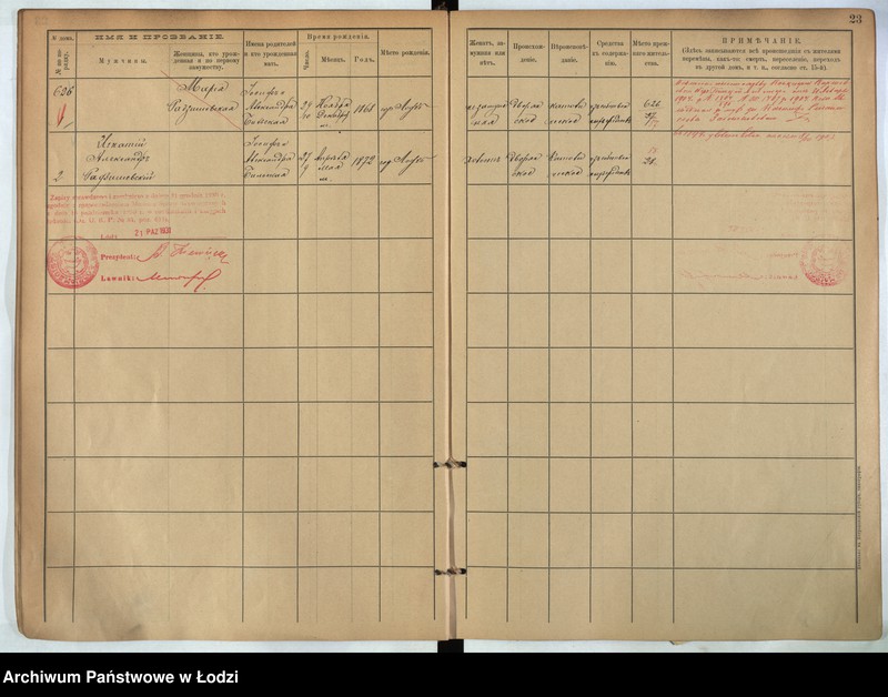 Obraz 12 z jednostki "[Księga ludności stałej m. Łodzi guberni piotrkowskiej nr domu 623-638a]"