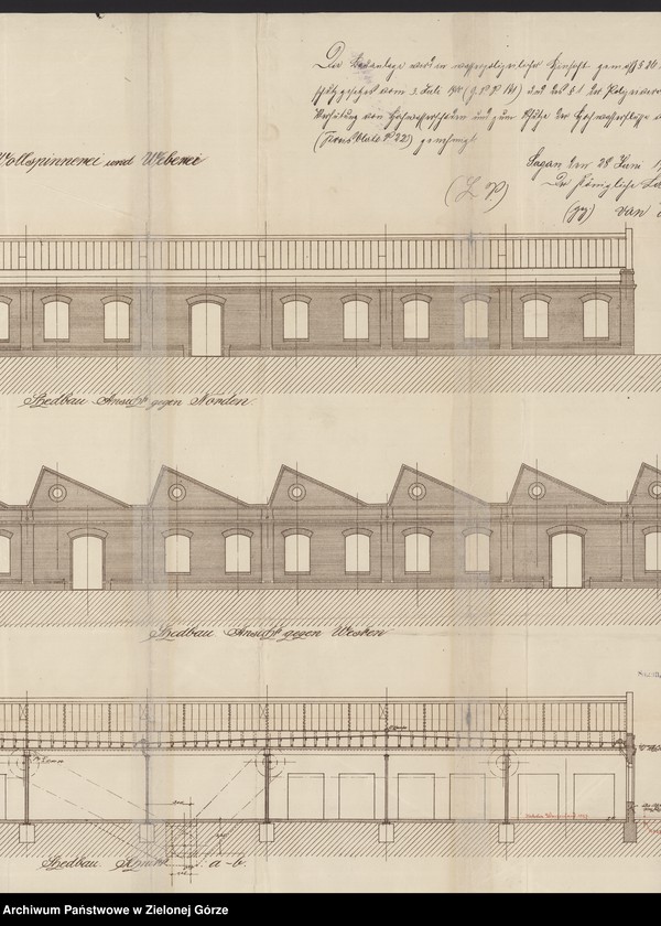 Obraz 13 z jednostki "Bleichenstrasse. Saganer Wollsipnnerei und Weberei in Sagan. Bauakten."
