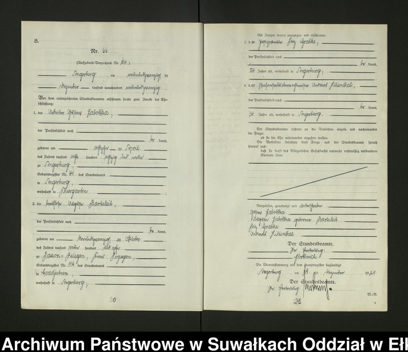 image.from.unit.number "[B2. Heirats = Register (Neben = Register) Standesamt Angerburg einschl. der Standesamtsbezirk, Gross Strengeln, Kehlen und Prinowen]"