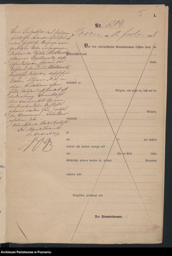 Obraz 8 z jednostki "Księga urodzeń t. III"