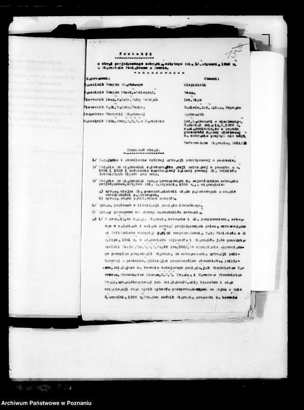 Obraz 19 z jednostki "Zebrania periodyczne powiatowe /kierowników władz i urzędów niezespolonych z terenu poszczególnych powiatów omawiające ogólną sytuację polityczną i społeczno-gospodarczą"