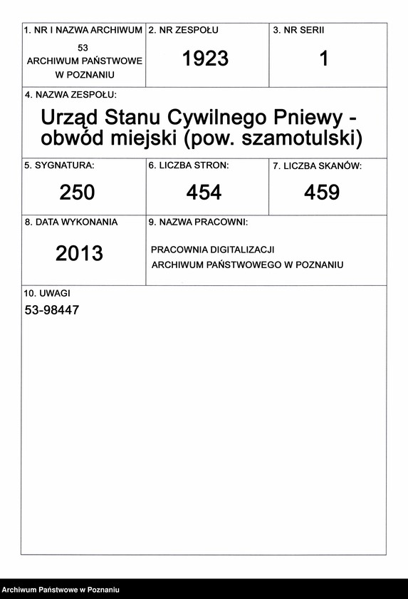 Obraz 1 z jednostki "Geburts-Neben-Register"