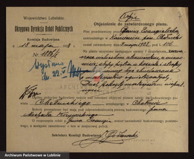 image.from.unit.number "[Projekt konstrukcji dachowej na kościele ewangelickim w Kamieniu, pow. Chełmski]"