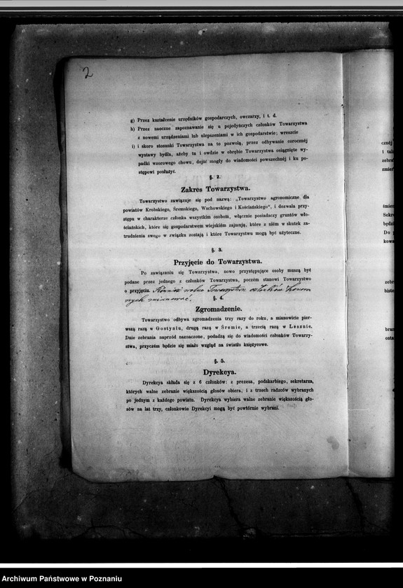 image.from.unit.number "Statut Towarzystwa Agronomicznego na powiaty: krobski, śremski, wschowski i kościański. Ustawy towarzystw rolniczych. Listy i składki członków. Korespondencja - sprawy bieżące."
