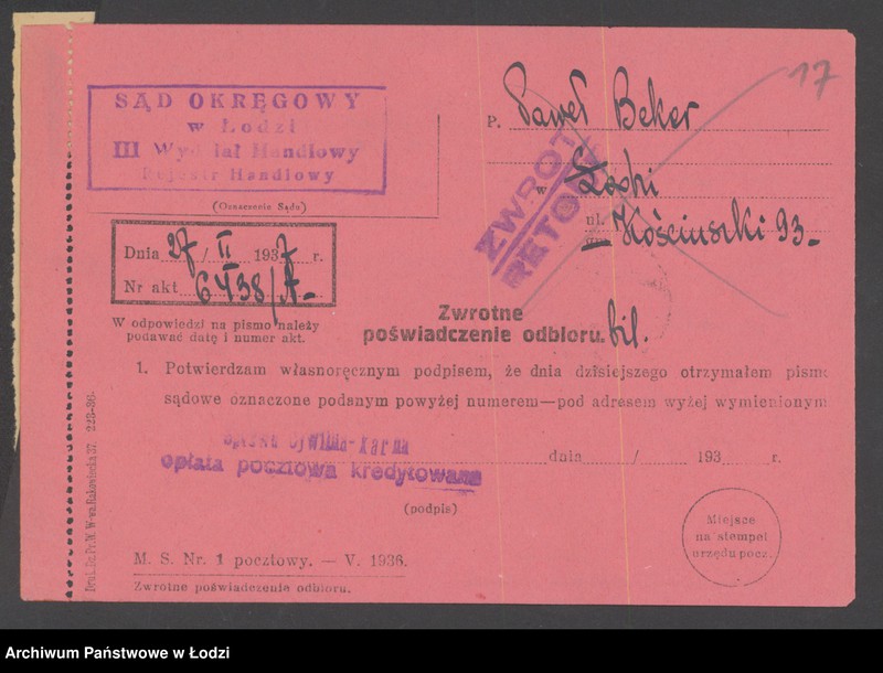 Obraz 19 z jednostki "Paweł Beker- biuro techniczno-agenturowe"