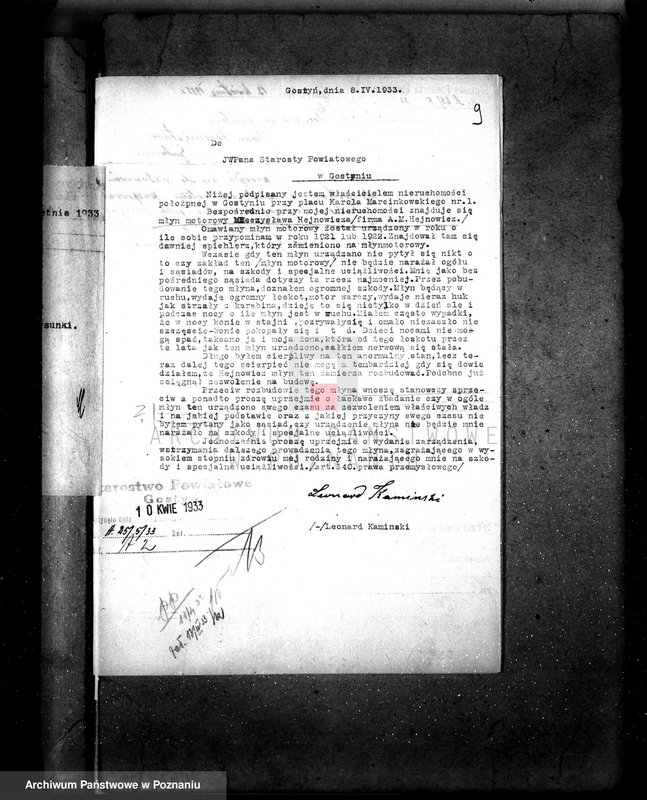 Obraz 13 z jednostki "Tartak parowy W. Nawrockiego w Gostyniu nr woj. kotła 3119"