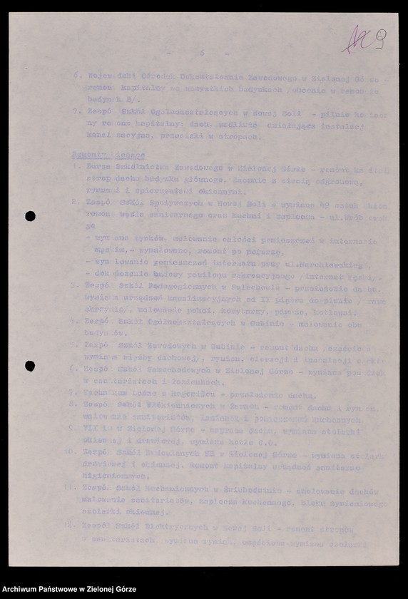 image.from.unit.number "Protokóły z posiedzeń Komisji Wychowania i Oświaty Wojewódzkiej Rady Narodowej w Zielonej Górze; Nr 18 - 24"