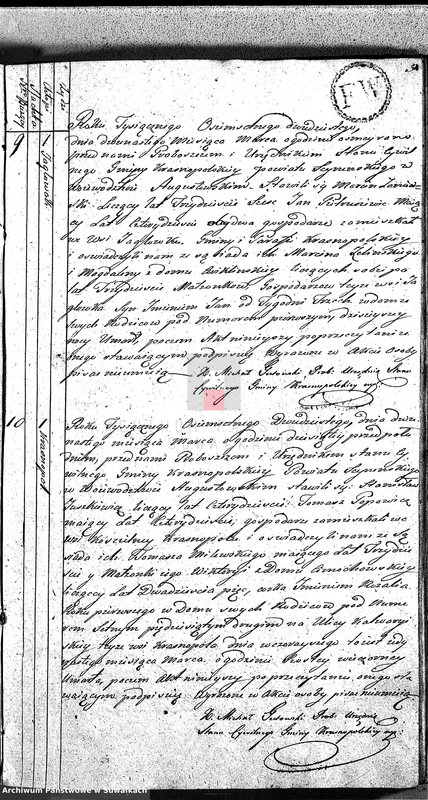 image.from.unit.number "Akta Zeszłych Gminy Krasnopolskiey - w powiecie Seyneńskim w Województwie Augstowskim Roku od 1-go Stycznia 1820 R."