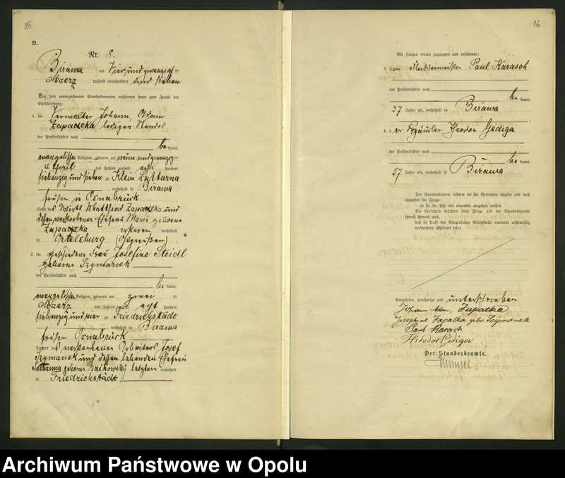 image.from.unit.number "Urząd Stanu Cywilnego Bierawa Księga małżeństw rok 1907-09"