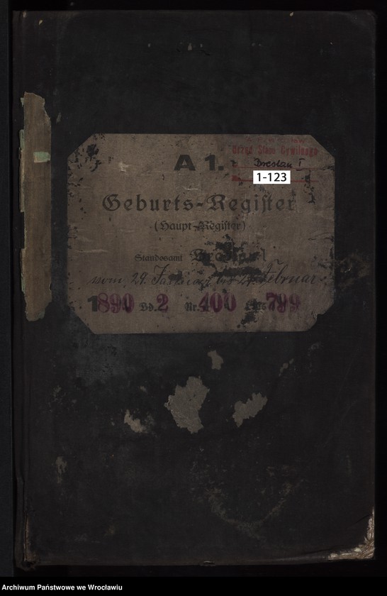 image.from.unit.number "Geburts-Haupt-Register Breslau I 1890 Band 2"