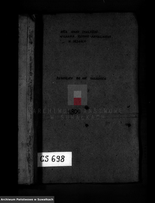 image.from.unit.number "Akta Stanu Cywilnego wyznania Rzymsko-Katolickiego w Sejach [Dokumenty do akt małżeństw]"