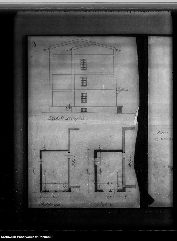 Obraz 7 z jednostki "Projekt na pobudowanie spichlerza zbożowego dla firmy G. Jonas w Kobylinie pow. krotoszyński skala 1:100"