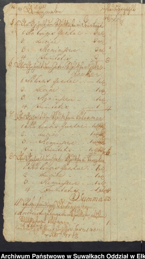 image.from.unit.number "Des Schwentainenschen Kirchspiels Schul Cassen Rechnung von Trinitatis 1778 bis Trinitatis 1779"