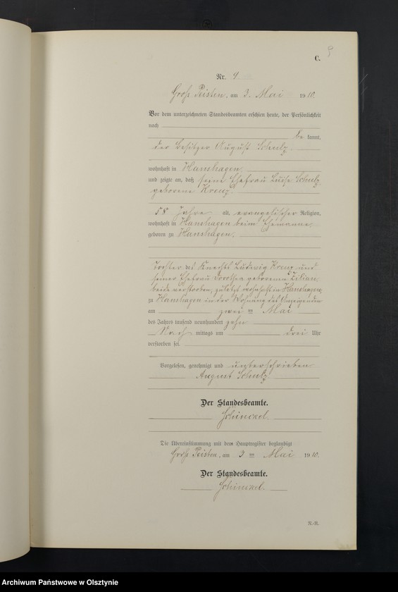image.from.unit.number "Sterbe-Neben-Register Nr 1 - 22"
