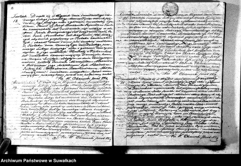image.from.unit.number "Duplikat akt urodzonych, zaślubionych i zmarłych parafii wigierskiey z roku 1855"