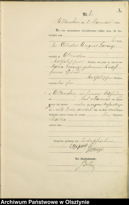 image.from.unit.number "Geburts-Haupt-Register Tom I,Nr 1 - 280"