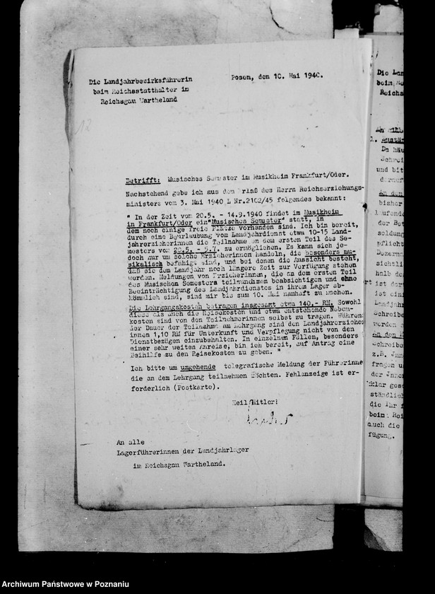 Obraz 16 z jednostki "Okólniki i zarządzenia dla Landjahrlager"