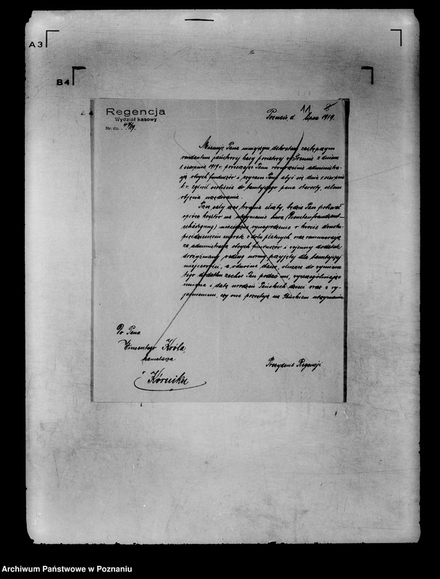 Obraz 16 z jednostki "Ewidencja stanowisk obsadzonych przez siły polskie w Głównej Kasie Rejencyjnej w Poznaniu i inne sprawy osobowe"