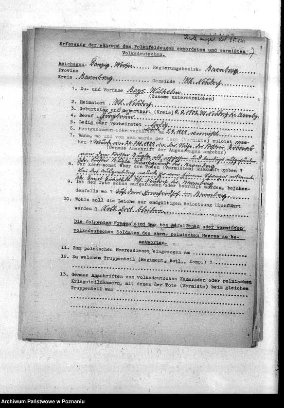 Obraz 11 z jednostki "Wykazy miejscowych Niemców z powiatu bydgoskiego, którzy zginęli w 1939 roku"
