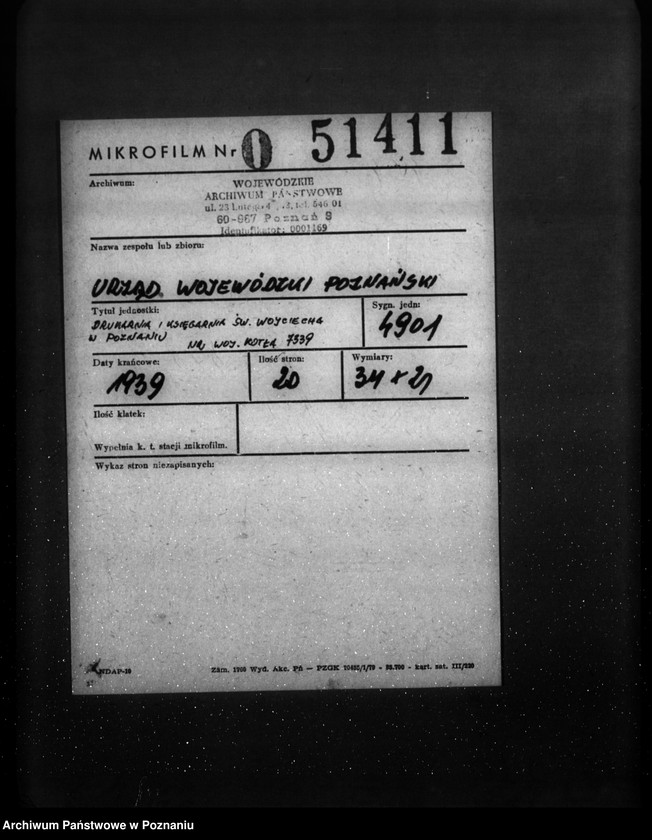 Obraz 2 z jednostki "Drukarnia i księgarnia św. Wojciecha w Poznaniu nr woj. 7339"