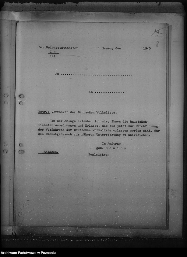 Obraz 12 z jednostki "Zarządzenia w sprawie organizacji i zasad działania niemieckiej listy narodowej"