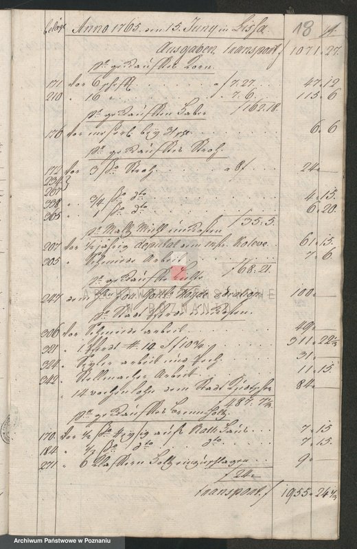 Obraz 20 z jednostki "Quartalrechnungen der Stadt Lissa; język niemiecki"