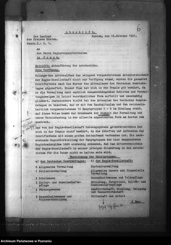 Obraz 10 z jednostki "Aufbau der Registraturen bei den Amtskommissaren"