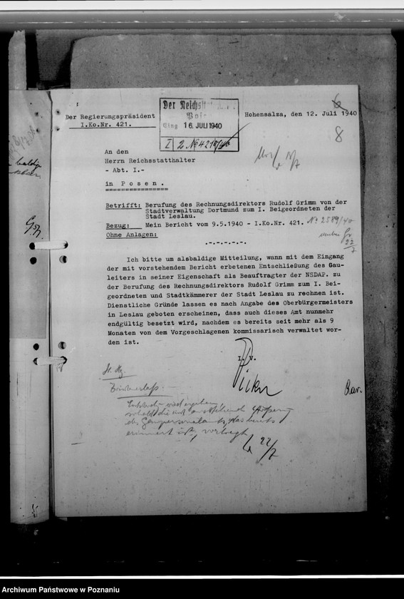 Obraz 13 z jednostki "Grimm, Rudolf - Bürgermeister in Leslau (Włocławek)"