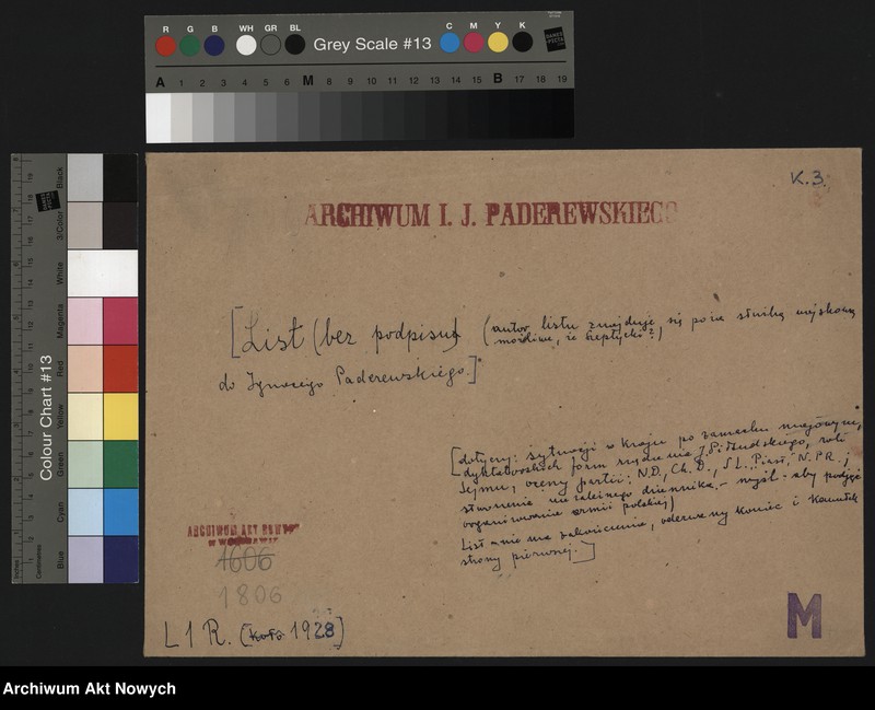 image.from.unit.number "N.N.; Dotyczy sytuacji w Polsce po zamachu majowym, dyktatorskich form rządzenia, roli Sejmu, ocena partii ND, Chd, "Piasta"; brak początku i zakończenia; L.1"