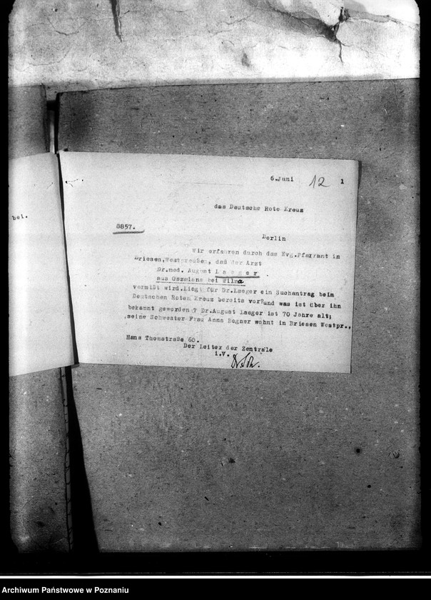 Obraz 16 z jednostki "Korespondencja w sprawie miejscowych Niemców, którzy zginęli w 1939 roku"