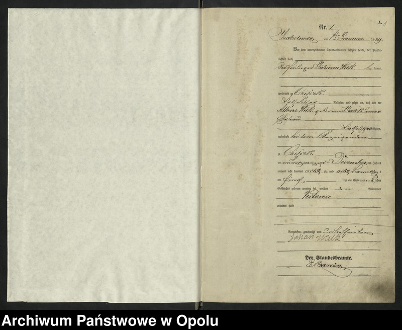 Obraz z jednostki "Urząd Stanu Cywilnego Kobylice Księga urodzeń rok 1889"