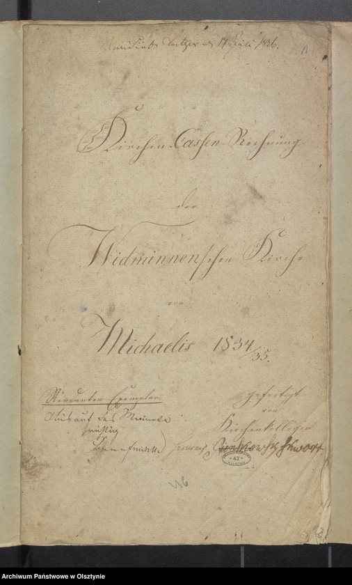 image.from.unit.number "Kirchen Cassen Rechnung der Widminnenschen Kirche"