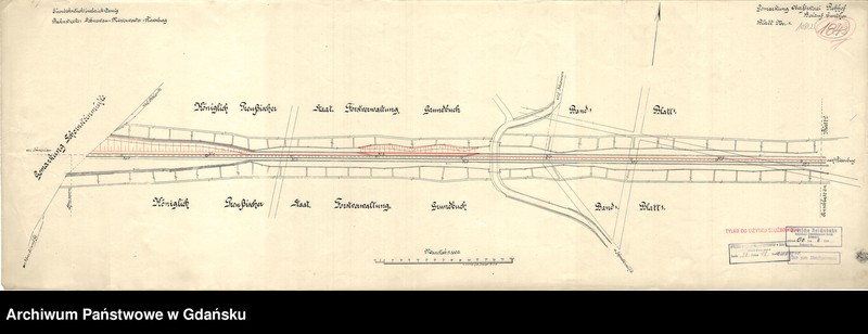 image.from.unit.number "Eisenbahndirektionsbezirk Danzig. Bahnstrecke: Schmentau - Merienwerder - Riesenburg. Gemarkung Oberförsterei Rehhof. Belauf Gmther. Blatt 1"