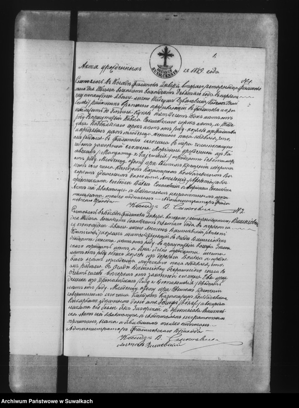 image.from.unit.number "Kniga zvana Duplikat zaključajuščaja v sebja Akty Rodivšichsja, Brakosočetavšichsja i umeršich Filipovskago Rimsko Katoličeskago Prichoda za 1889 god"
