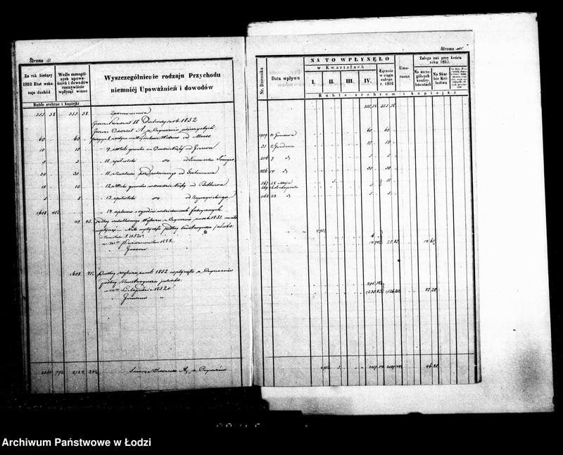 Obraz 10 z jednostki "Manuał przychodu i wydatku kasy ekonomicznej m. Łodzi na rok 1852"