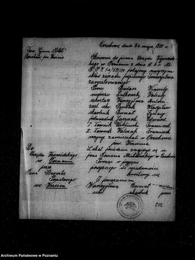 Obraz 13 z jednostki "/Towarzystwo Gimnastyczne „Sokół" w Orzechowie powiat Września - rejestracja/"