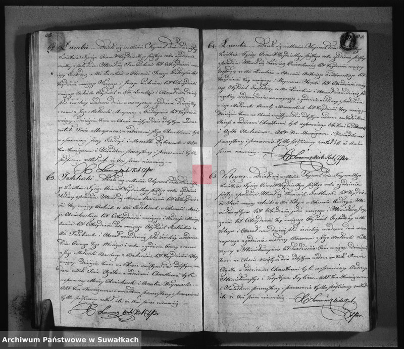 image.from.unit.number "Duplikat akt urodzonych, zaślubionych i umarłych w parafij seyneńskiey roku 1835"