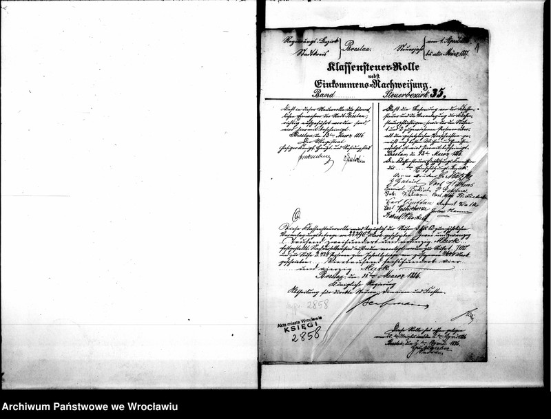 image.from.unit.number "Klassensteuerrolle nebst Eikommens - Nachweisung"