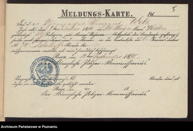 Obraz 7 z jednostki "Die von den Verlobten beigebrachten Urkunden zur Eheschliessung pro 1898"