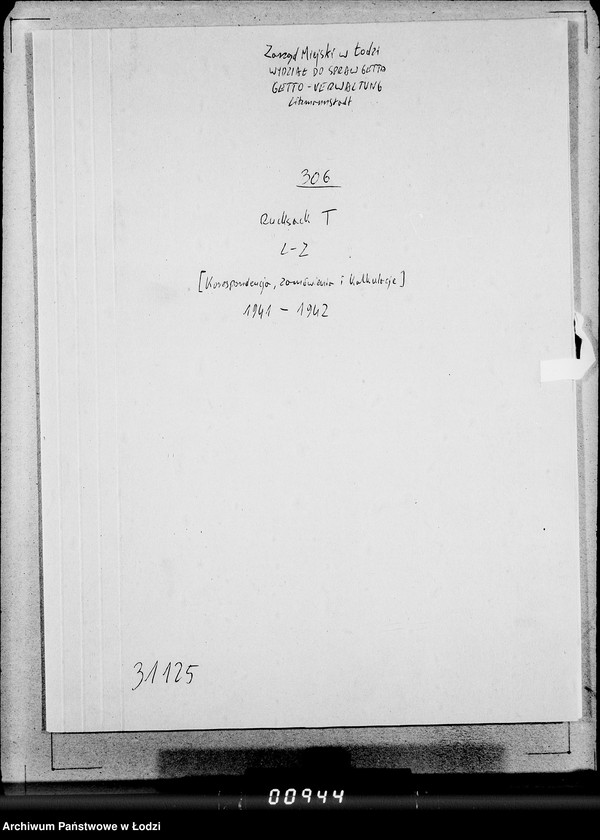 Obraz 4 z jednostki "306 Rucksack L-Z. [Korespondencja, zamówienia i kalkulacje]"