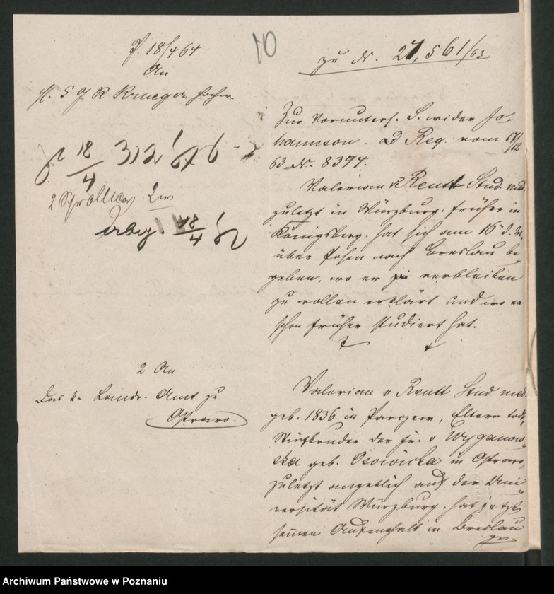 Obraz 17 z jednostki "A. betr. Valerian von Reutt, Stud. med. Freifrau von Richthofen geboren von Odjezierska, Josef Rogalewicz und Marie von Rogucka"