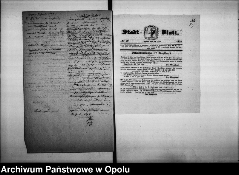 Obraz 19 z jednostki "Acta des Magistrats zu Oppeln betreffend: die Strassen-Beleuchtung und Verdingung der Oellieferung. de Anno 1853"