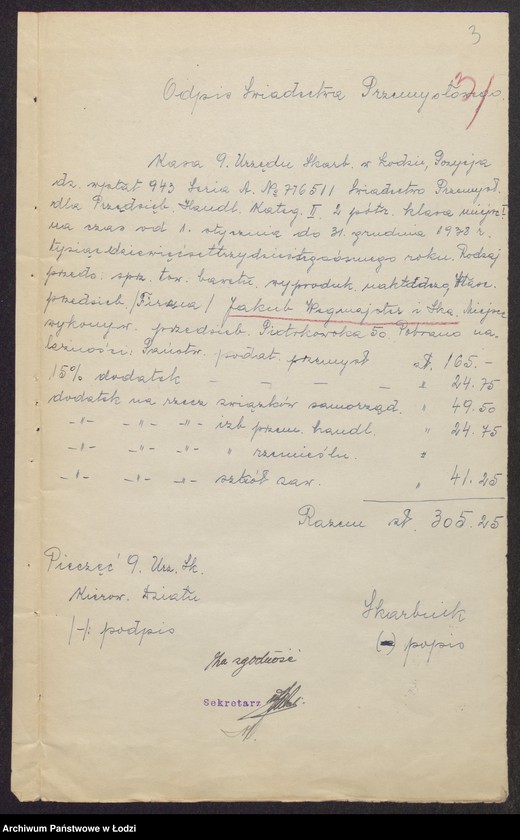 Obraz 5 z jednostki "Jakub Wegmajster, Maria Rybowska- wyrób i sprzedaż towarów włókienniczych"