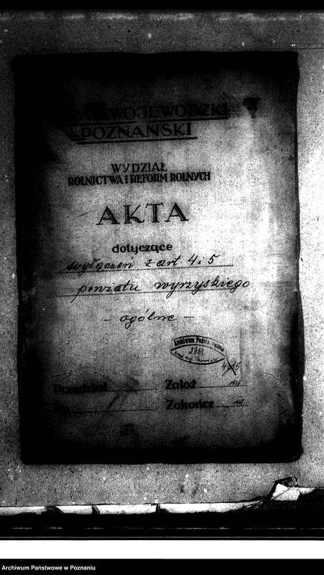 Obraz 4 z jednostki "Wyłączenie z art. 4 i 5 ustawy o wykonaniu reformy rolnej w powiecie wyrzyskim sprawy ogólne"