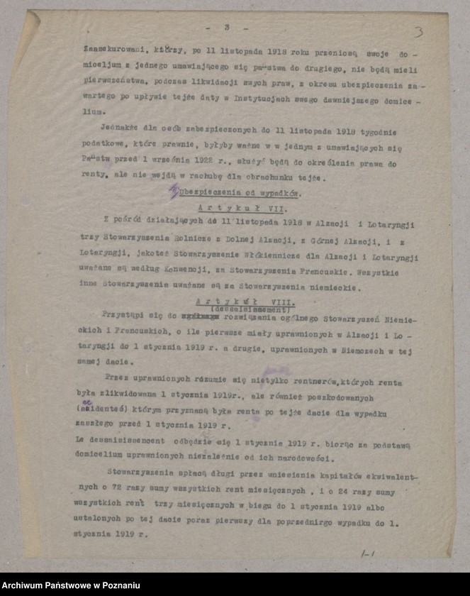 Obraz 5 z jednostki "[Materiały dotyczące rozliczeń Francji z Niemcami zgodnie z Traktatem Wersalskim odnośnie ubezpieczeń społecznych]"