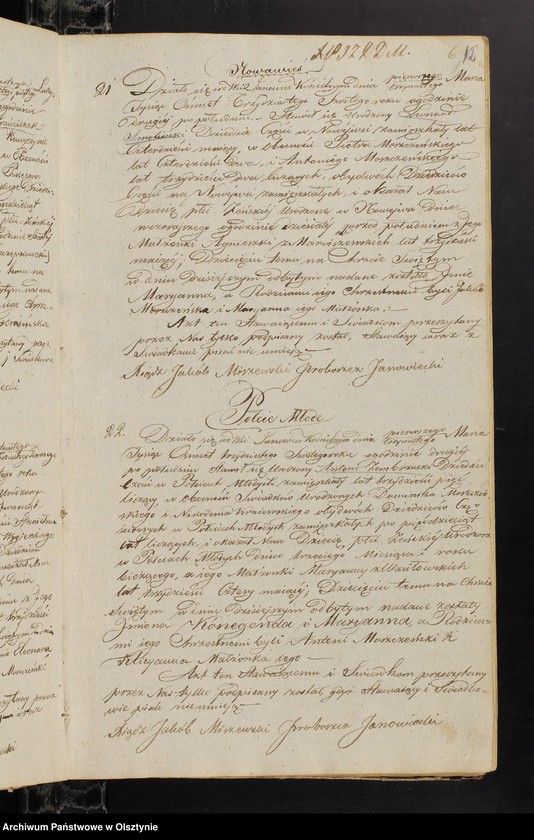 image.from.unit.number "Księga ta zwana Duplikat Sporządzona do Aktow Urodzenia Zaślubienia i Zejścia Parafii Janowieckiej Na 1836 rok"